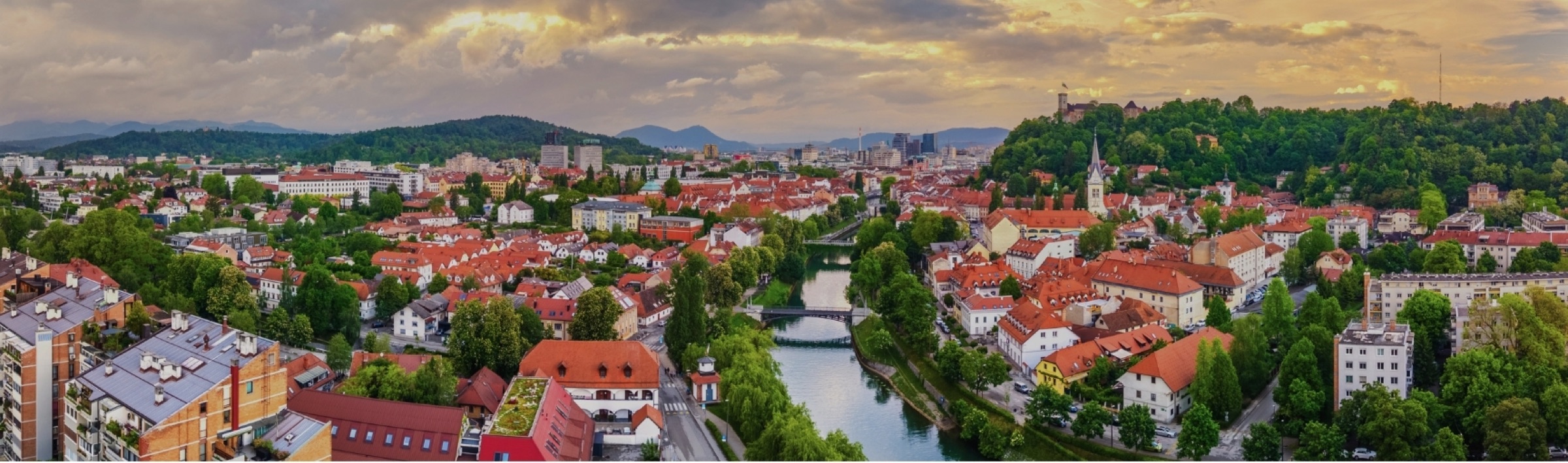 Panoramic view of Ljubljana in Slovenia