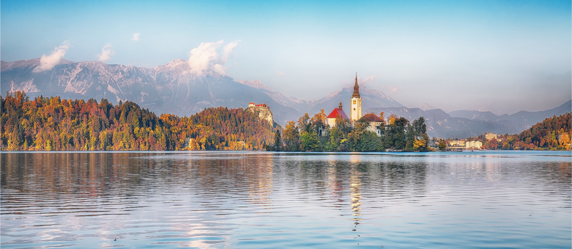 Lake Bled and the Julian Alps in Slovenia