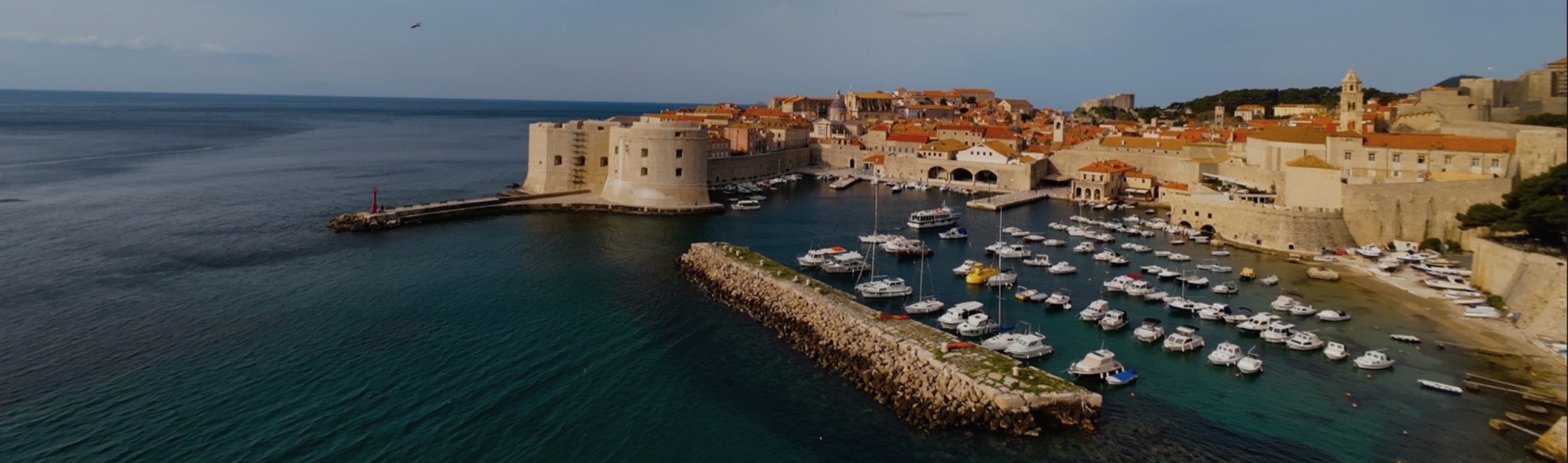 Dubrovnik and the Adriatic coast at sunset